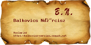 Balkovics Nárcisz névjegykártya